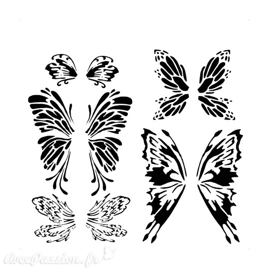Pochoir plastique papillon fairywings 30x30cm