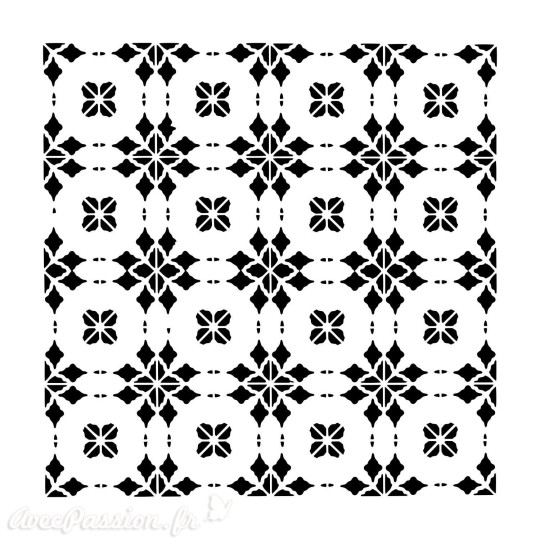 Pochoir plastique carreau de ciment circle tiles 30x30cm