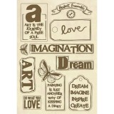 Chipboard bois Stamperia étiquettes texte