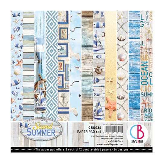 Papier scrapbooking 15x15 assortiment Ciao Bella summer 24f