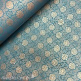 Papier japonais chiyogami motifs bleu et doré