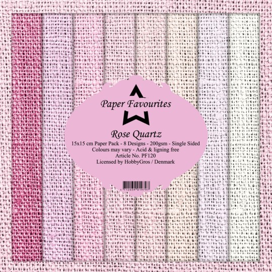 Papier scrapbooking assortiment Dixi Craft Paper Favourites rose quartz 15x15 24fe