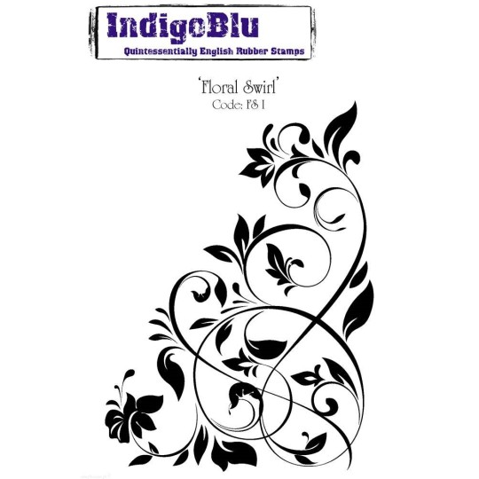 Tampon caoutchouc IndigoBlu Floral Swirl A6 