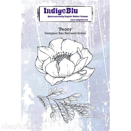 Tampon caoutchouc IndigoBlu Peony A6 