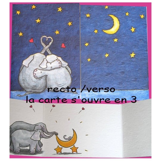 Carte postale éléphant amours cache cache Carte postale éléphant amours cache cache