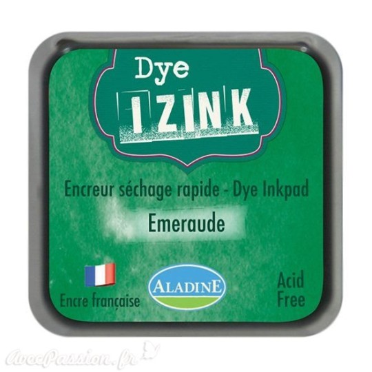 Encreur tampon Aladine Dye Izink séchage rapide Vert Emeraude