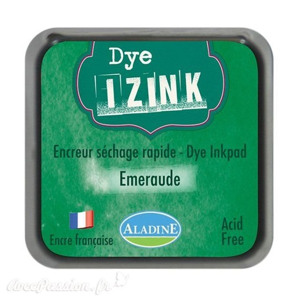 Encreur tampon Aladine Dye Izink séchage rapide Vert Emeraude