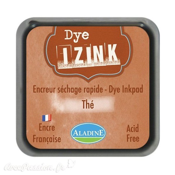 Encreur tampon Aladine Dye Izink séchage rapide Brun The