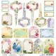 Papier scrapbooking réversible Ciao Bella Micro Cosmos tags 30x30