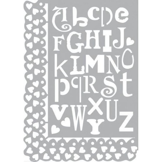 Pochoir masque plastique lettre & coeur A4