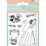 Tampon clear motifs Mr and Mrs 8 tampons Stamperia