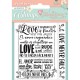 Tampon clear motifs love never fails 2 tampons Stamperia
