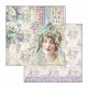 Feuille scrapbooking Stamperia Lady 30x30 réversible