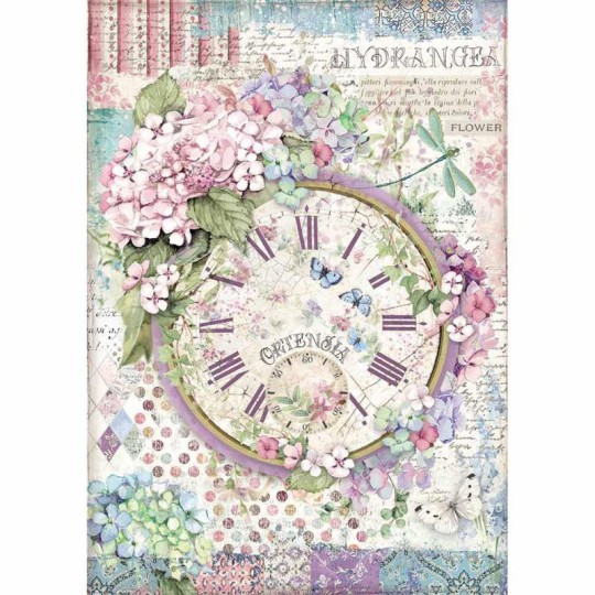 Papier de riz Stamperia 21x29,7cm clock