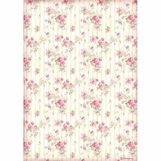 Papier de riz Stamperia 21x29,7cm rose wallpaper