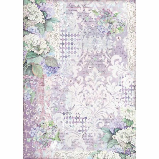 Papier de riz Stamperia 42x30cm hortensia wallpaper Papier de riz Stamperia 42x30cm hortensia wallpaper