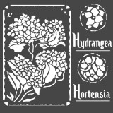 Pochoir décoratif Stamperia hortensia frame 18x18cm