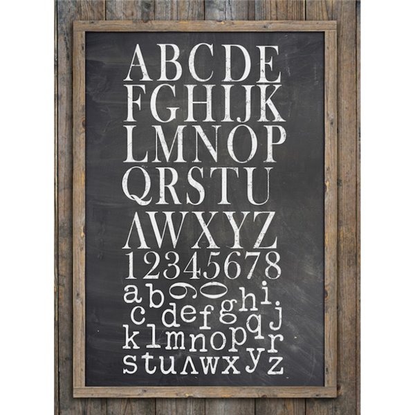 Tampons IOD Clear Stamps Typesetting 2 plaques alphabet