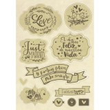 Chipboard bois Stamperia love story 15x10cm