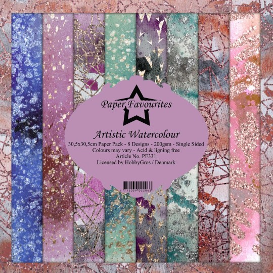 Papier scrapbooking assortiment Dixi Craft Paper Favourites artistic watercolour 30x30 8fe