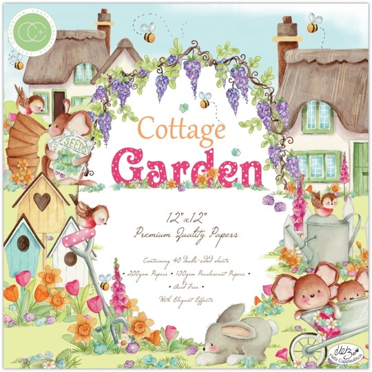 Papier scrapbooking assortiment cottage garden 40fe 30x30