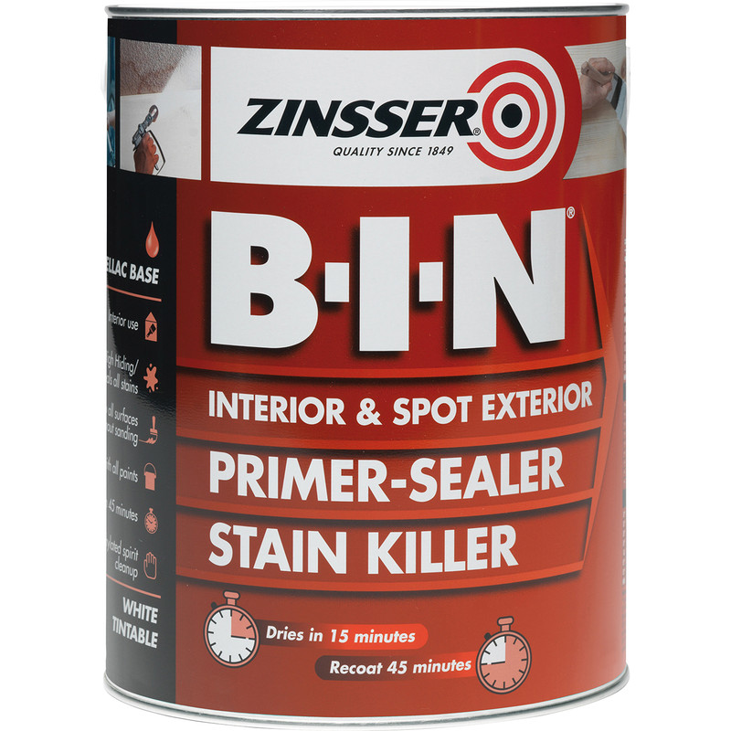 Primaire anti tanin anti odeur intérieur 1l Zinsser BIN résine shellac