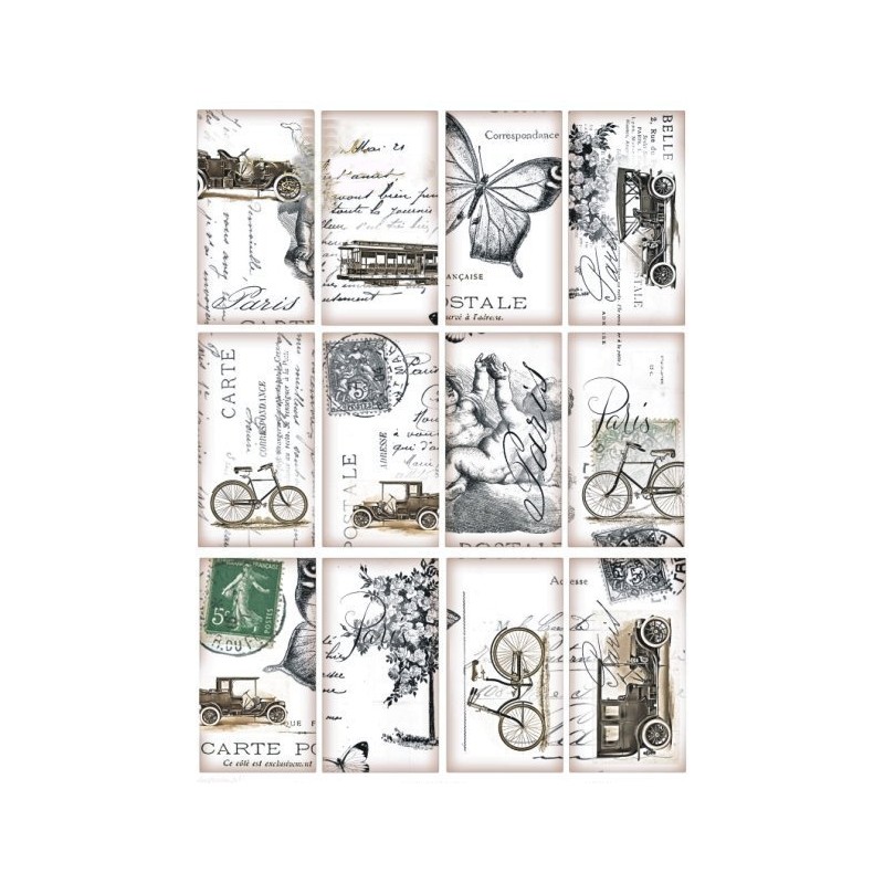 Tag scrapbooking image vintage voiture & vélo