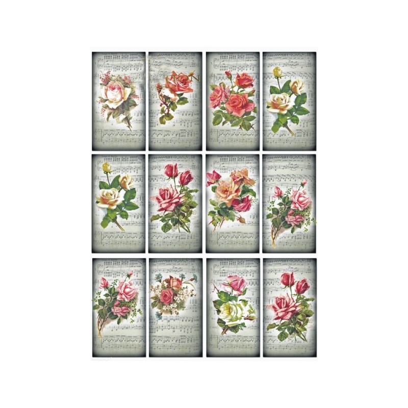 Tag scrapbooking image roses & musique