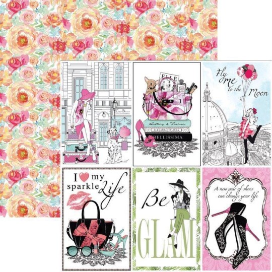 Papier scrapbooking réversible Ciao Bella accessories 30x30 Papier scrapbooking réversible Ciao Bella accessories 30x30