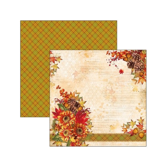 Papier scrapbooking réversible Ciao Bella cartes d'automne 30x30