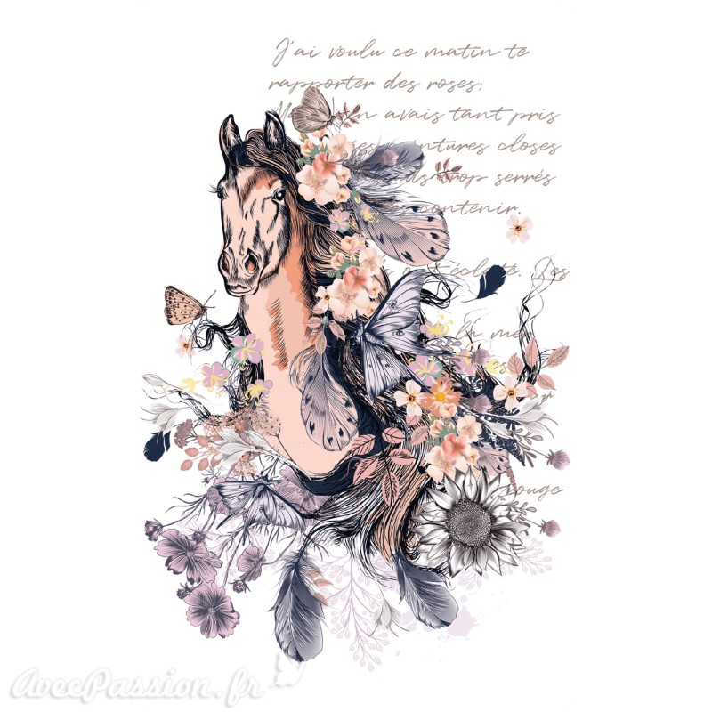 Décalcomanie Transfert pelliculable Beau Cheval 38x56cm