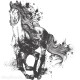 Décalcomanie Transfert pelliculable Majestic Horse taupe 57x63cm