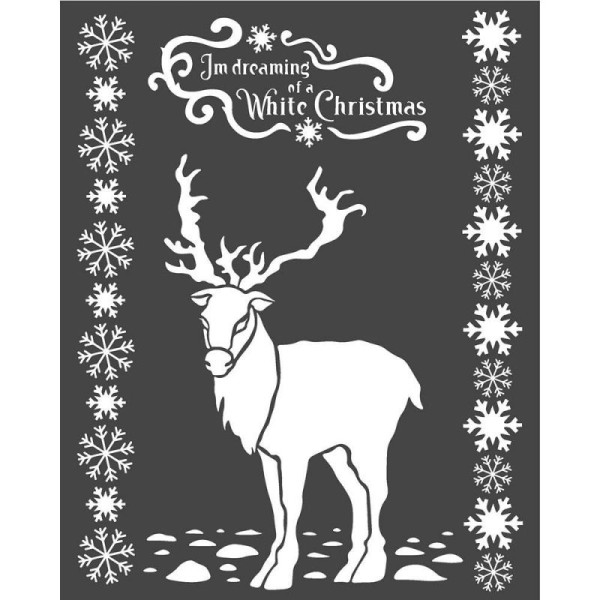 Pochoir décoratif Stamperia cerf de noël 20x25cm
