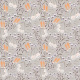 Papier italien motifs fleurs fond gris
