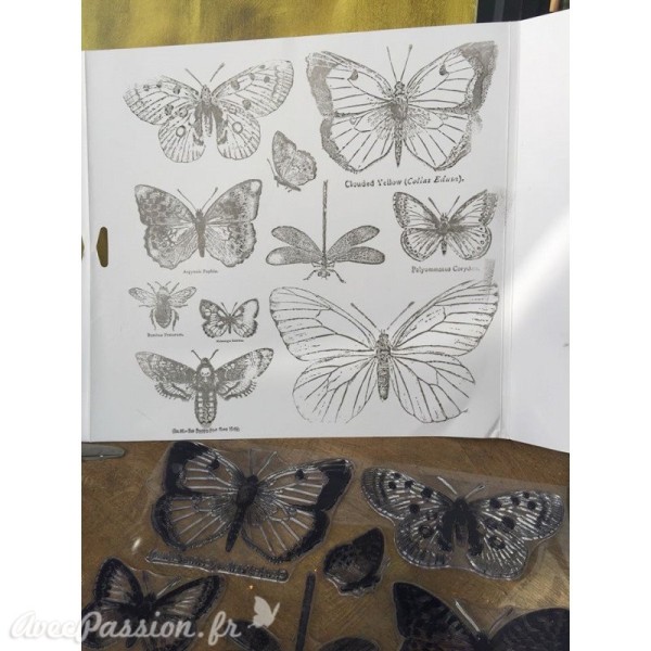 Tampons IOD Clear Stamps Butterflies 10 pièces