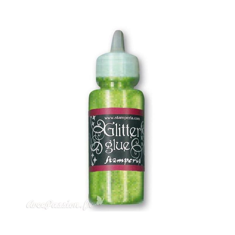 Colle pailletée Stamperia Glitter glue vert émeraude 