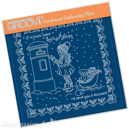 Groovi gabarit traçage parchemin LINDA'S CHILDREN - WINTER - GIRL AT POSTBOX - A5 SQUARE GROOVI PLATE Groovi gabarit traçage parchemin LINDA'S CHILDREN - WINTER - GIRL AT POSTBOX - A5 SQUARE GROOVI PLATE