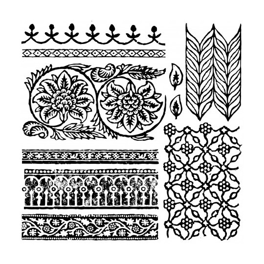 Tampons IOD Clear Stamps Floral Swags 30x30cm 8 pièces