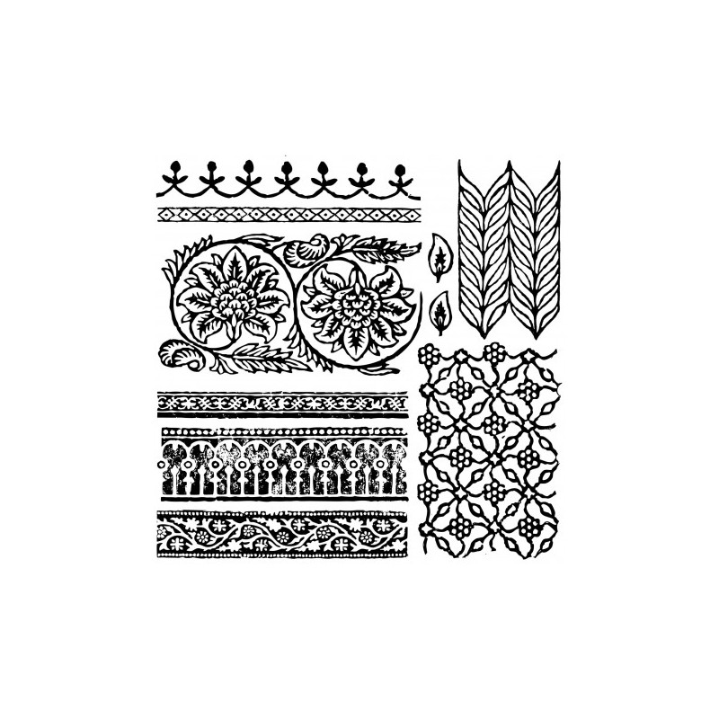 Tampons IOD Clear Stamps Floral Swags 30x30cm 8 pièces