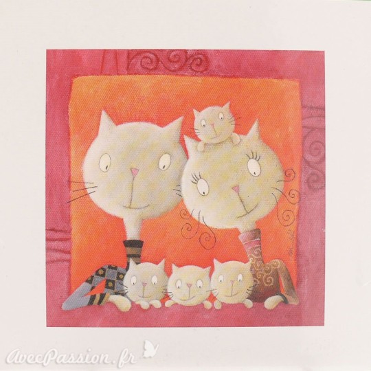 Carte postale chat jolie petite famille Carte postale chat jolie petite famille