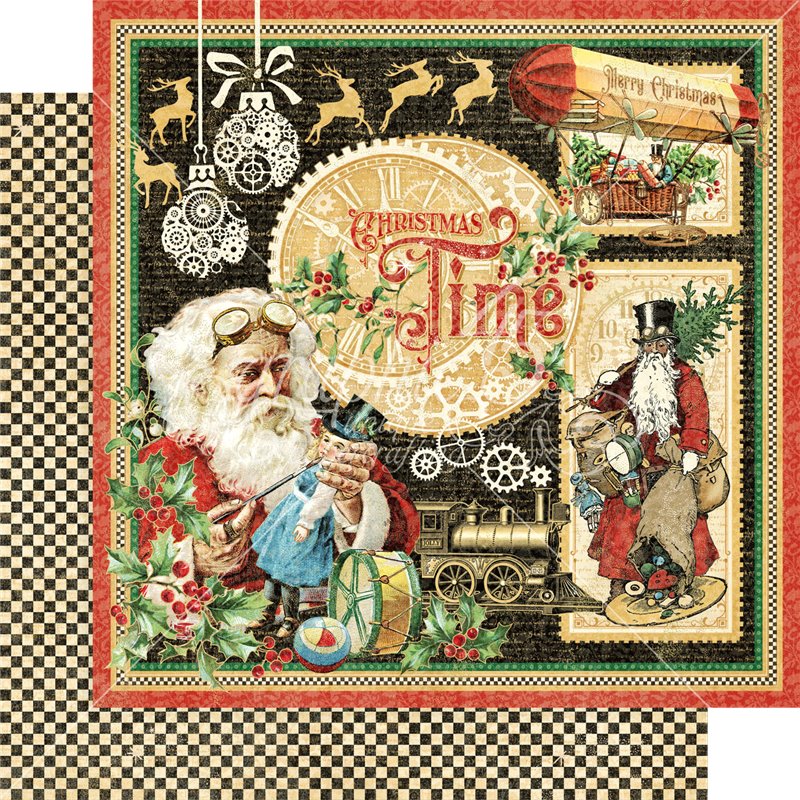 Graphic 45 Papier scrapbooking Christmas Time 30x30 16fe