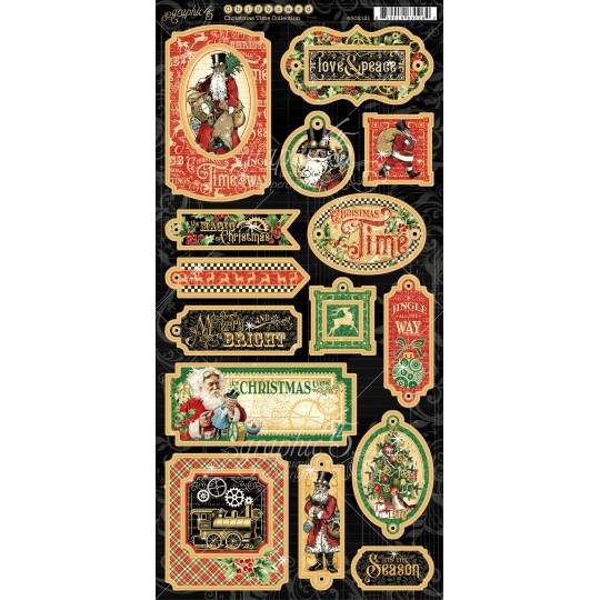 Chipboard en carton Christmas time Graphic 45 Chipboard en carton Christmas time Graphic 45