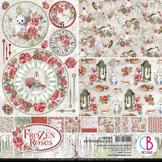 Papier scrapbooking assortiment Ciao Bella Frozen Roses 8fe 30x30 Papier scrapbooking assortiment Ciao Bella Frozen Roses 8fe 30x30