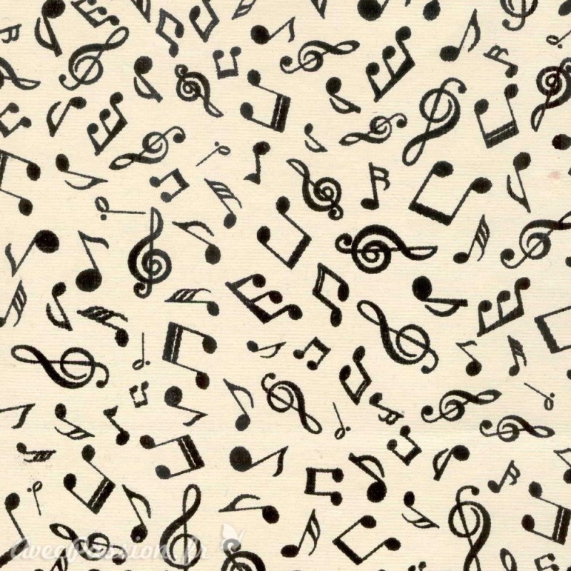 Papier fantaisie musique amadeus blanc ivoire