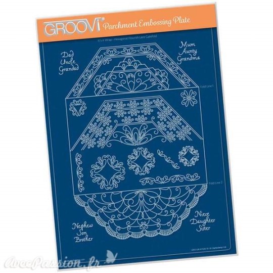 Groovi gabarit parchemin Flourish Lace A4