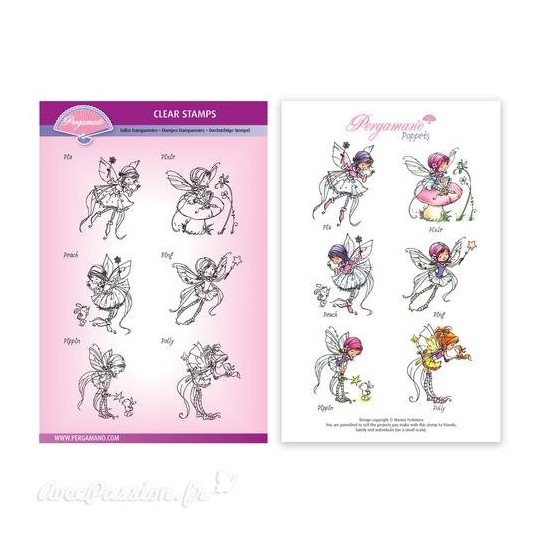 Tampons Pergamano Marina Fedotova clear stamps x6 Whimsy