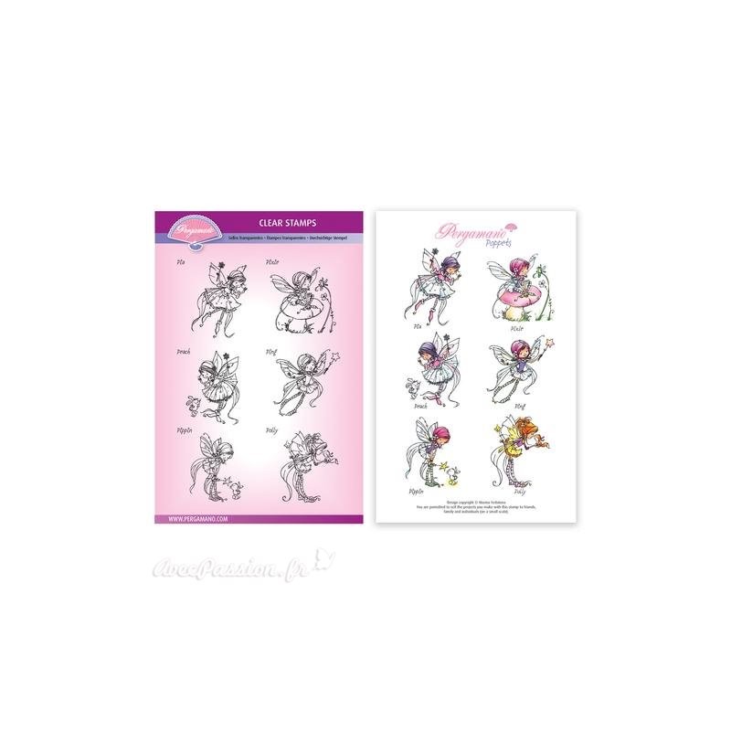 Tampons Pergamano Marina Fedotova clear stamps x6 Whimsy