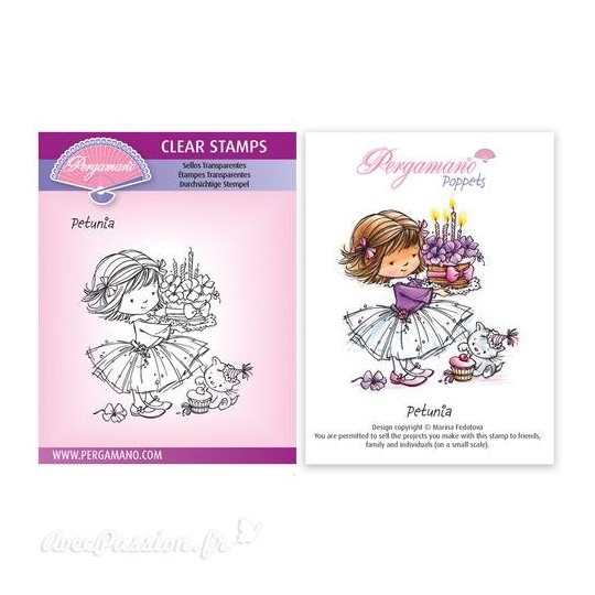 Tampon Pergamano Marina Fedotova clear stamps Petunia Tampon Pergamano Marina Fedotova clear stamps Petunia