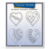 Tampons Claritystamp clear stamps x4 Linda Williams roi de coeur