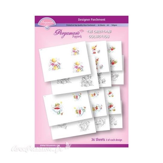 Papier parchemin A4 assortiment Marina Fedotova 36 feuilles Christmas